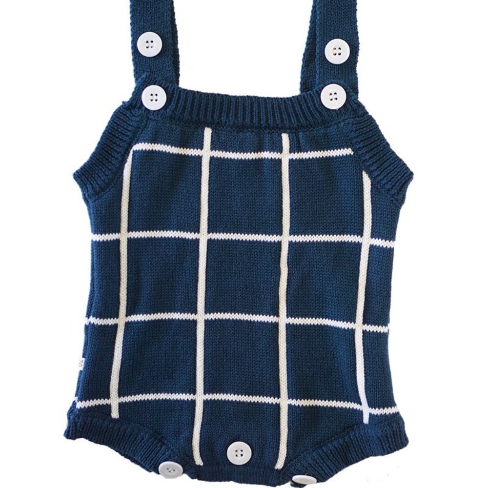 Basic Striped Knit Romper